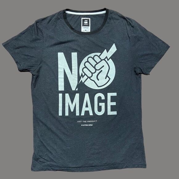 G-Star Raw No Image Just Product Dark Grey Cotton Graphic Tee T-Shirt Men's XL - Picture 1 of 9